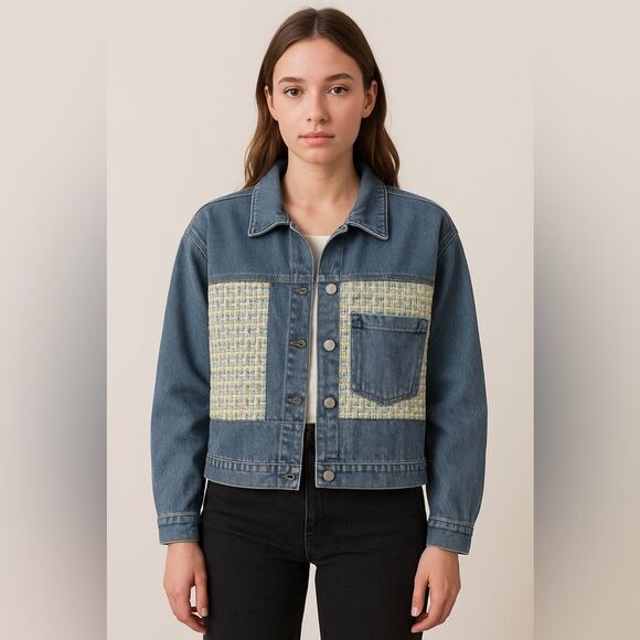 Stylish denim jacket size L NWT - Picture 1 of 9